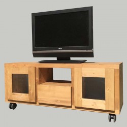 Meuble TV Cube 2PV1T/Roulettes